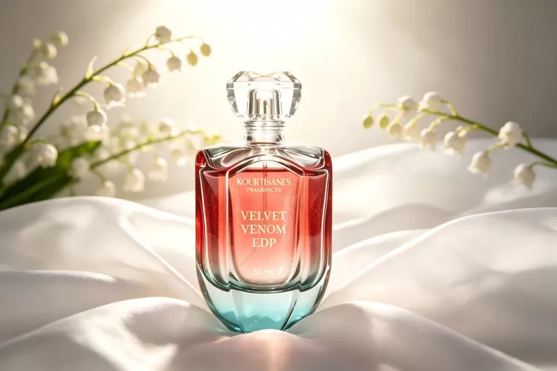 Passionate oriental gourmand perfume with fruity top, layered floral heart and warm vanilla musk base, bold and distinctive feminine scent.
